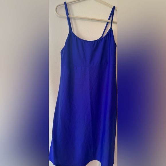 Venus. Blue Spaghetti Strap Dress With Shelf Bra. - Picture 1 of 8